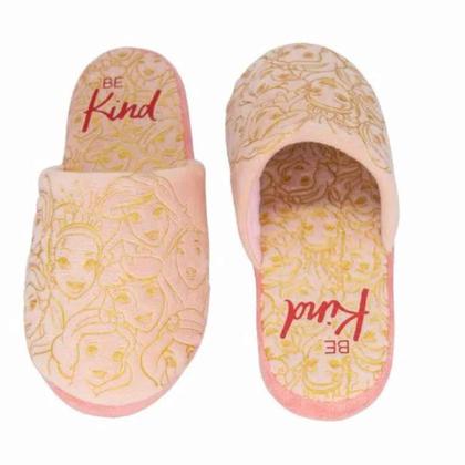 Imagem de Pantufa Be Kind Princess Rosa Zona Criativa Chinelo De Quarto Sola Emborrachada 33 ao 41