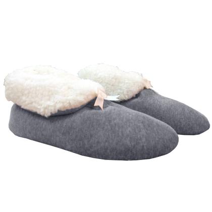 Imagem de Pantufa Botinha de Quarto Feminino Pel Plush Cinza Mescla
