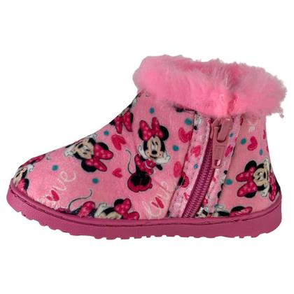 Imagem de Pantufa Botinha Infantil Menina com Ziper Minnie Forrada