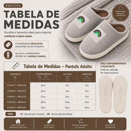 Imagem de Pantufa Chinelo De Inverno Peluciado Pelucia Adulto Maasculino Feminino Cinza Antiderrapante Confortavel Pai Mãe -