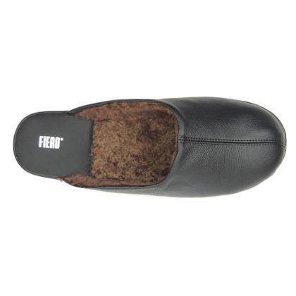 Imagem de Pantufa de couro Forrada em lã natural Gramado Ref.:30439