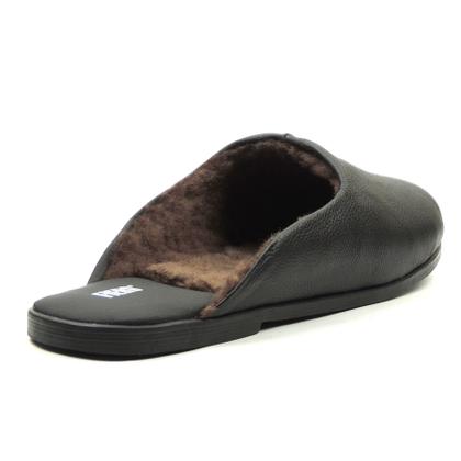 Imagem de Pantufa de couro Forrada em lã natural Gramado Ref.:30439
