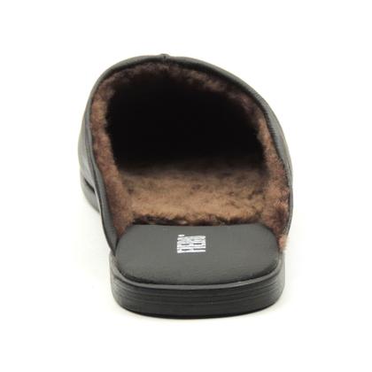 Imagem de Pantufa de couro Forrada em lã natural Gramado Ref.:30439