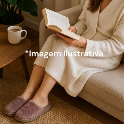 Imagem de Pantufa de Pelúcia Fofa Macia Chinelo Para Frio Inverno
