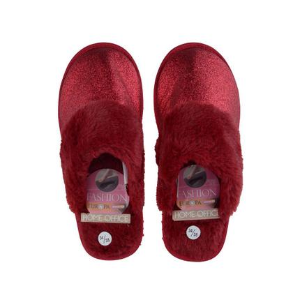 Imagem de Pantufa Feminina Europa Chinelo Home Office Vermelha - 929