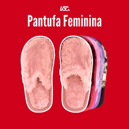 Imagem de Pantufa Feminina Fechada Chinelo Pelúcia Premium