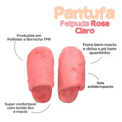 Imagem de Pantufa Feminina Felpuda 38/39 Rosa