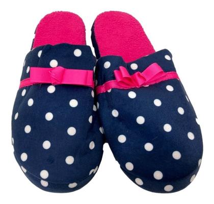 Imagem de Pantufa Feminina Gasf Poá Azul Com Rosa