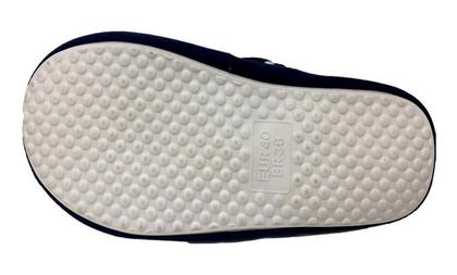 Imagem de Pantufa Feminina Gasf Poá Azul Com Rosa