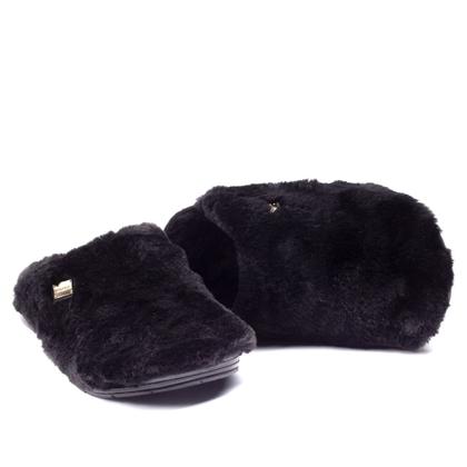 Imagem de Pantufa Feminina Pegada Peluciada Preto