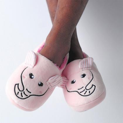 Imagem de Pantufa Infantil Antiderrapante Menina Bebe Elefante Pimpolh