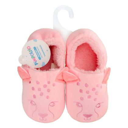 Imagem de Pantufa Infantil Antiderrapante Menina Bebe Onça Pimpolho