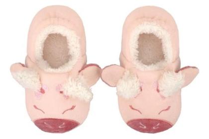 Imagem de Pantufa Infantil Antiderrapante Menina Bebe Vaca Pimpolho