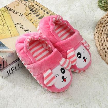 Imagem de Pantufa Infantil Antiderrapante Menina Cachorro Pelo Inverno