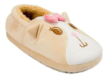 Imagem de Pantufa Infantil Antiderrapante Menina Cachorro Pelo Inverno