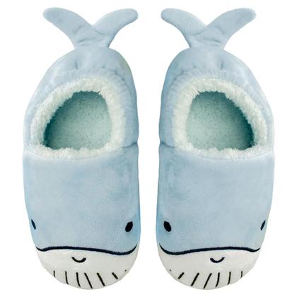 Imagem de Pantufa Infantil Antiderrapante Menino Baleia Azul Pimpolho