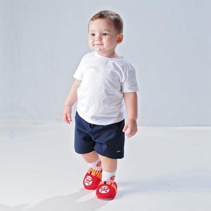 Imagem de Pantufa Infantil Antiderrapante Menino Bebe Bombeiro Pimpolh