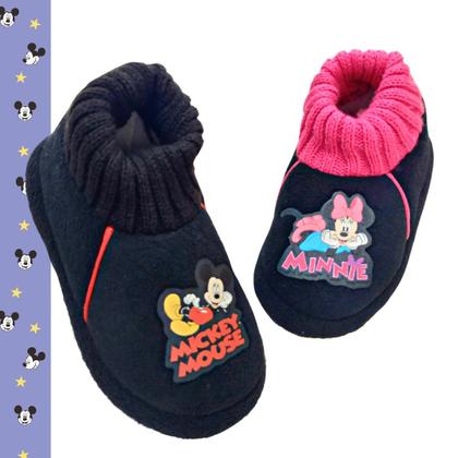 Imagem de Pantufa Infantil Bebê Estampa Disney Mickey Minnie Original