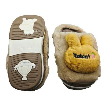 Imagem de Pantufa infantil Chinelo Bichinho Coelho Peludo Antiderrapante Inverno para Frio 1 par