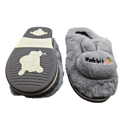 Imagem de Pantufa infantil Chinelo Bichinho Coelho Peludo Antiderrapante Inverno para Frio 1 par