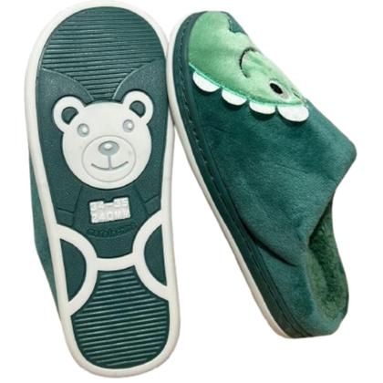 Imagem de Pantufa Infantil Menino 3D Dinossauro emborrachada Quentissima