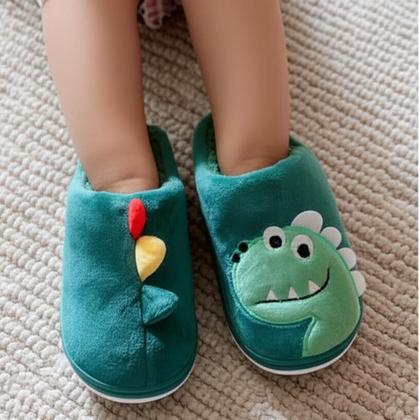 Imagem de Pantufa Infantil Menino 3D Dinossauro emborrachada Quentissima