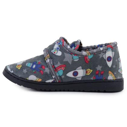 Imagem de Pantufa Infantil Meninos Specht Foguete Cinza - 1036