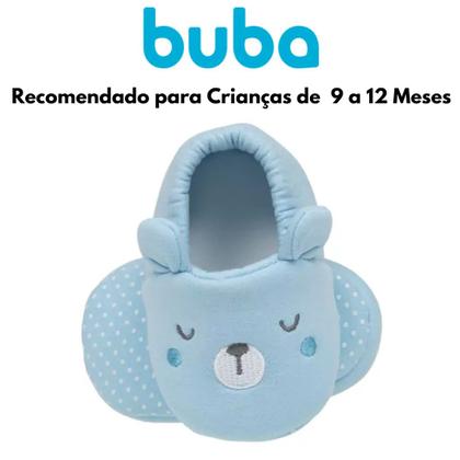 Imagem de Pantufa Infantil Urso Azul Bebês Antiderrapante 09 A 12 Meses 17019 - Buba