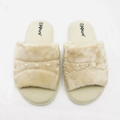 Imagem de Pantufa Katurê Slide Fleece com Pérolas Feminina