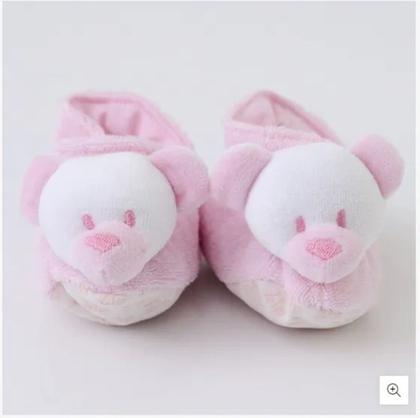 Imagem de Pantufa Para Bebê Atoalhada Zip Toys Urso Rosa P