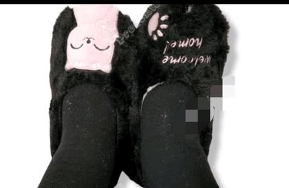 Imagem de Pantufa Sapatilha Feminina Gatinho Com Sola Antiderrapante