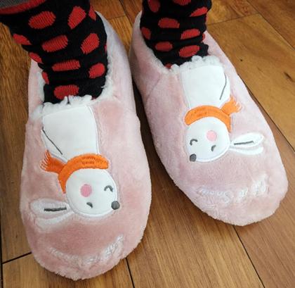 Imagem de Pantufa Sapatilha Menina Coelho Pelinho Antiderrapante