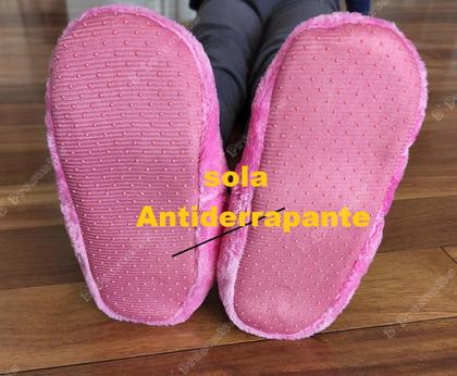 Imagem de Pantufa Sapatilha Menina Coelho Pelinho Antiderrapante