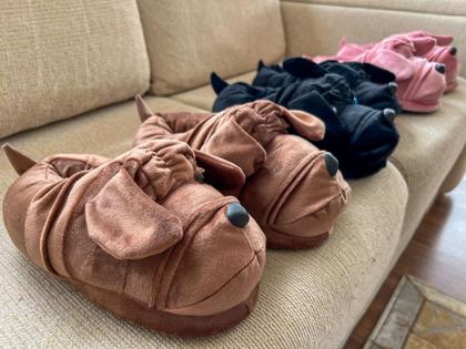 Imagem de Pantufas 3D adulto e infantil cachorros fofinhos personagem 3D