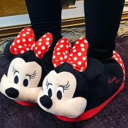 Imagem de Pantufas Minnie Mouse Disney Zona Criativa - tamanho P 33-35