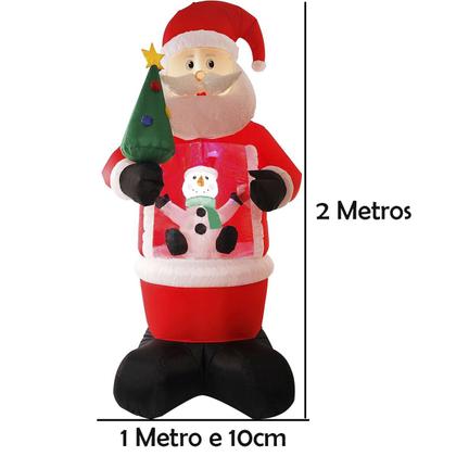 Imagem de Papai Noel Avore Natal Boneco Neve Natalino Luzes Iluminaçao Decoraçao Casa Loja Comercio Evento Festa Vitrine
