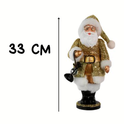 Papai Noel Com Base Lanterna Gliter gold Magizi Imagem de Papai Noel Com Base Lanterna Gliter gold Magizi