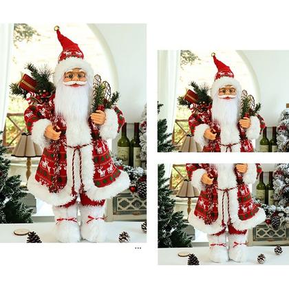 Imagem de Papai Noel Decorativo Luxo Vermelho 30cm Decoração Natalina