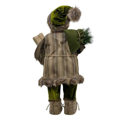Imagem de Papai Noel em Pé 60 cm Enfeite Boneco Natalino Com saco Verde Presente D&A