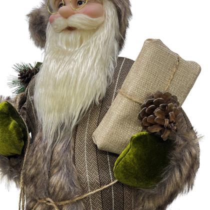 Imagem de Papai Noel em Pé 60 cm Enfeite Boneco Natalino Com saco Verde Presente D&A