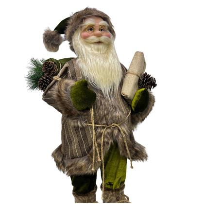 Imagem de Papai Noel em Pé 60 cm Enfeite Boneco Natalino Com saco Verde Presente D&A