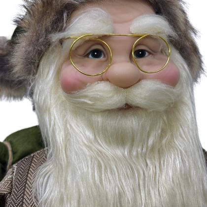 Imagem de Papai Noel em Pé 60 cm Enfeite Boneco Natalino Com saco Verde Presente D&A