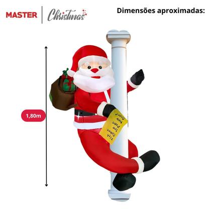 Imagem de Papai Noel Inflável Agarradinho Gigante 1,80m com 6 LEDs