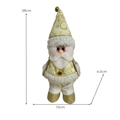 Imagem de Papai Noel ou Boneco de Neve em Pé com LED 10x25cm Dourado