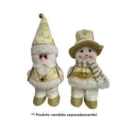 Imagem de Papai Noel ou Boneco de Neve em Pé com LED 10x25cm Dourado