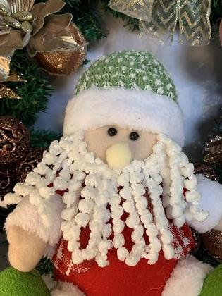 Imagem de Papai Noel ou Boneco de Neve em Tecido Sentado Natalino 30cm