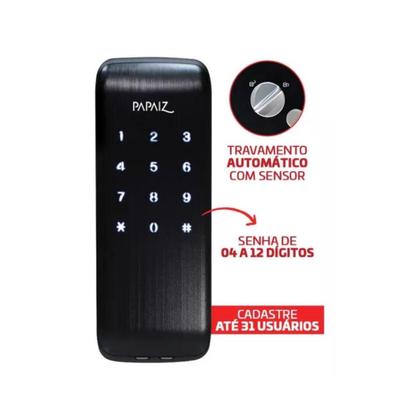 Imagem de Papaiz fechadura eletronica smart lock sl 125 pf (vertical)