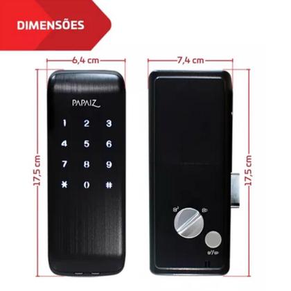 Imagem de Papaiz fechadura eletronica smart lock sl 125 pf (vertical)