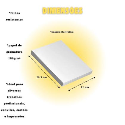 Imagem de Papel A4 180 g/m² Usapel 50 Folhas Couchê Branco Matte - Impressão  Convites  Cartões  Artesanato