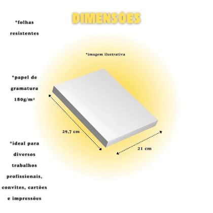 Imagem de Papel A4 180 g/m² Usapel 50 Folhas Opaline Branco - Impressão  Convites  Cartões  Artesanato